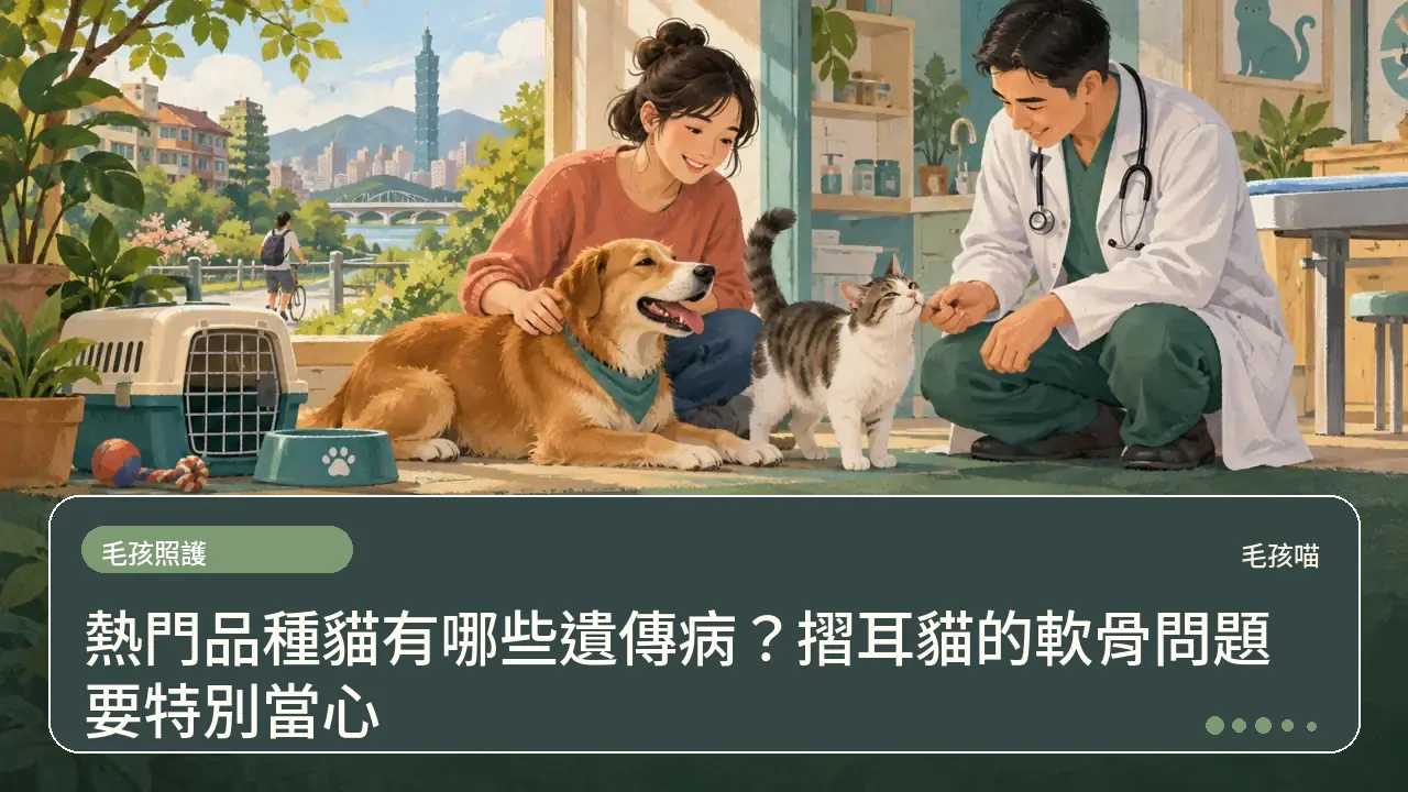 熱門品種貓有哪些遺傳病？摺耳貓的軟骨問題要特別當心主題插畫