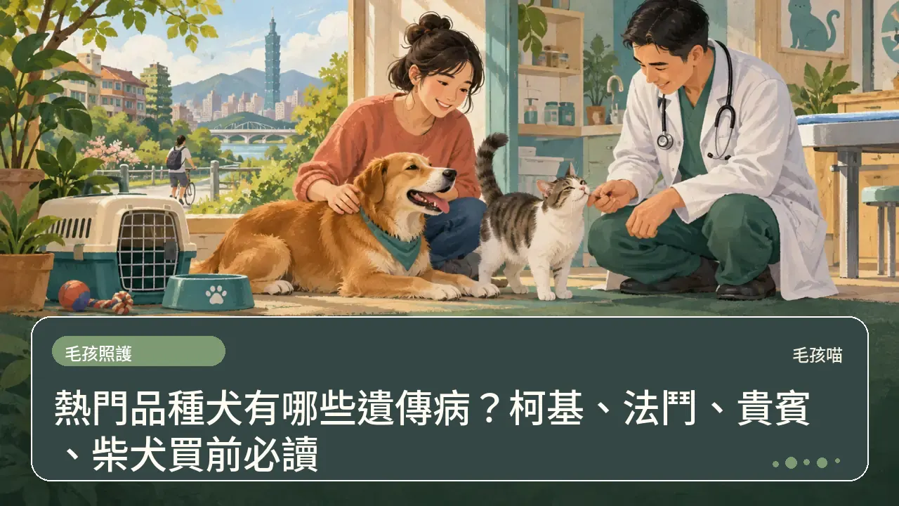 熱門品種犬有哪些遺傳病？柯基、法鬥、貴賓、柴犬買前必讀主題插畫