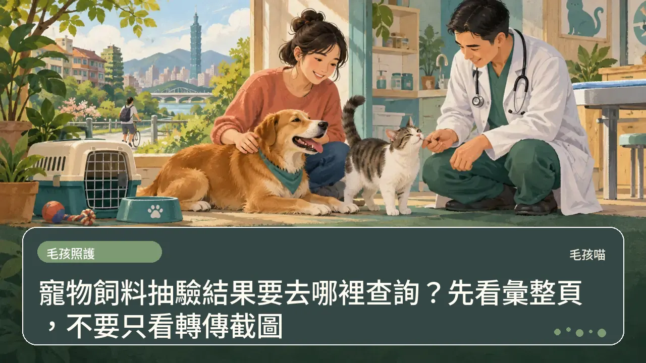 寵物飼料抽驗結果要去哪裡查詢?先看彙整頁,不要只看轉傳截圖主題插畫