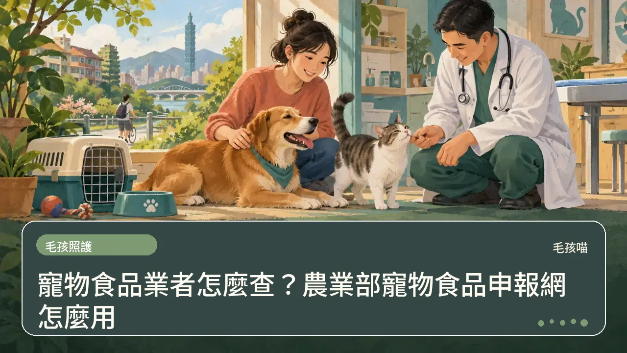 寵物食品業者怎麼查?農業部寵物食品申報網怎麼用主題插畫