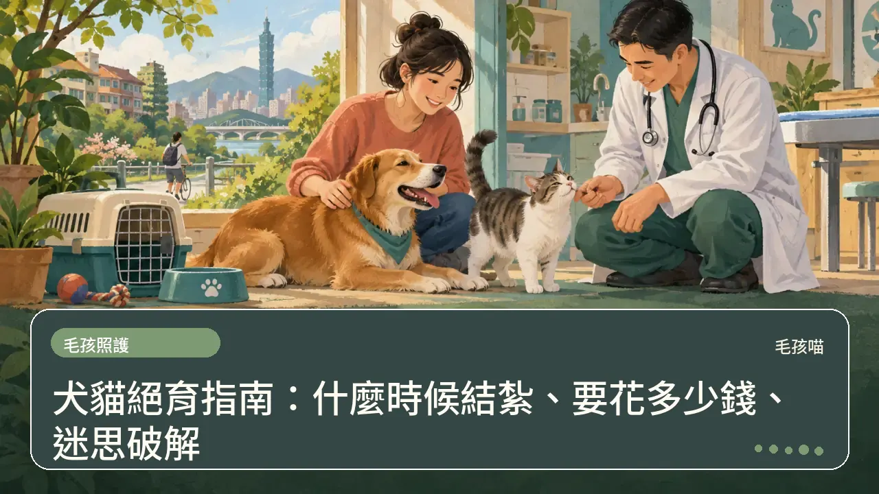 犬貓絕育指南：什麼時候結紮、要花多少錢、迷思破解主題插畫