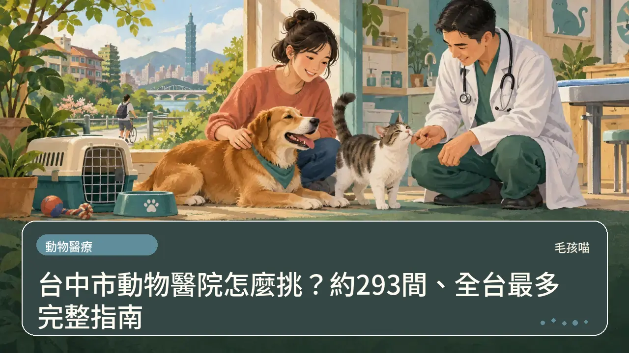 台中市動物醫院怎麼挑?約293間、全台最多完整指南主題插畫