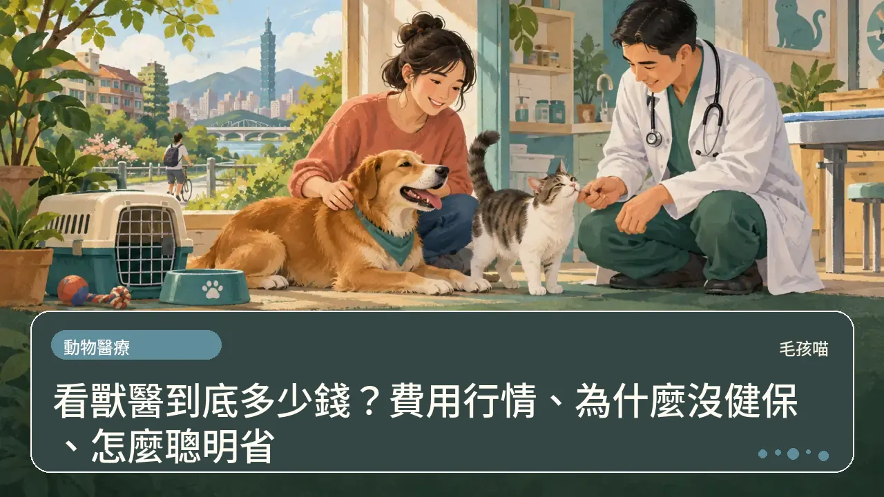 看獸醫到底多少錢？費用行情、為什麼沒健保、怎麼聰明省主題插畫
